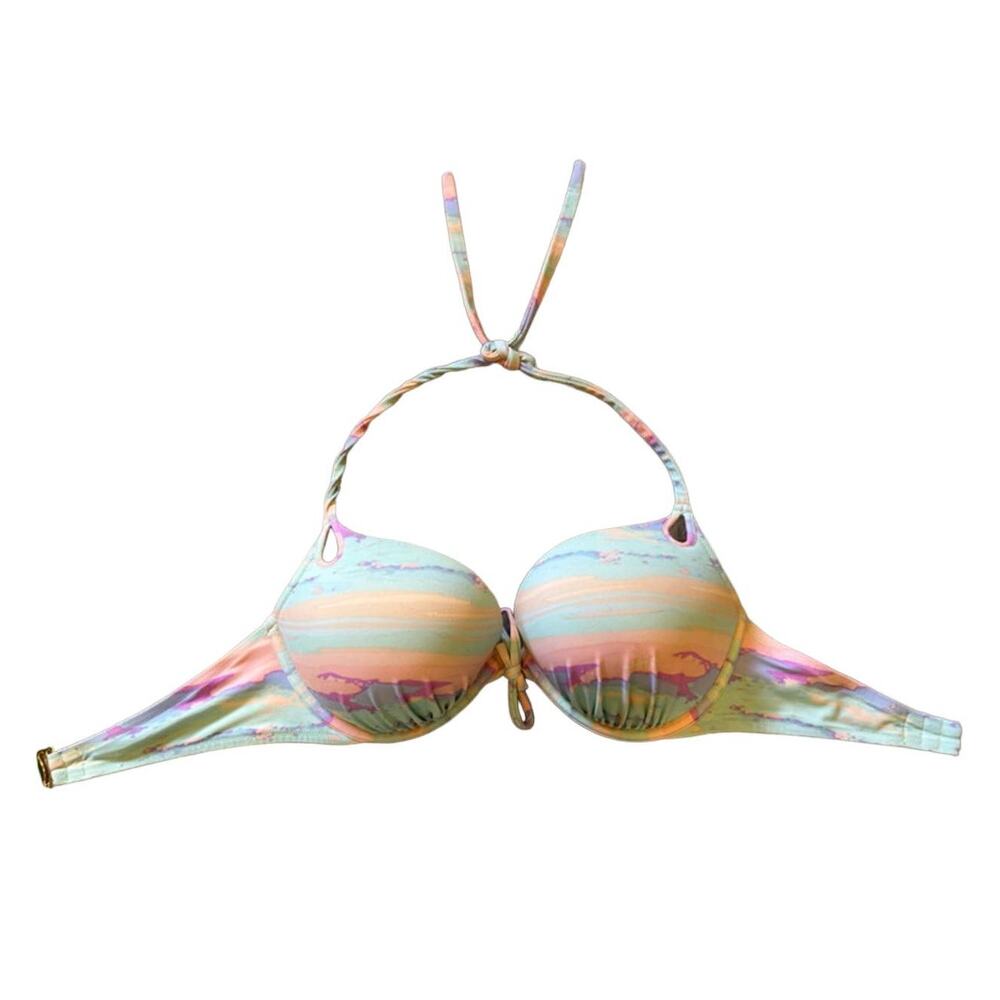 Victoria’s Secret bombshell bikini top sunset teal purple orange southwest s 36D